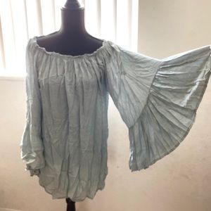 Boho Grey Bellsleeve Blouse